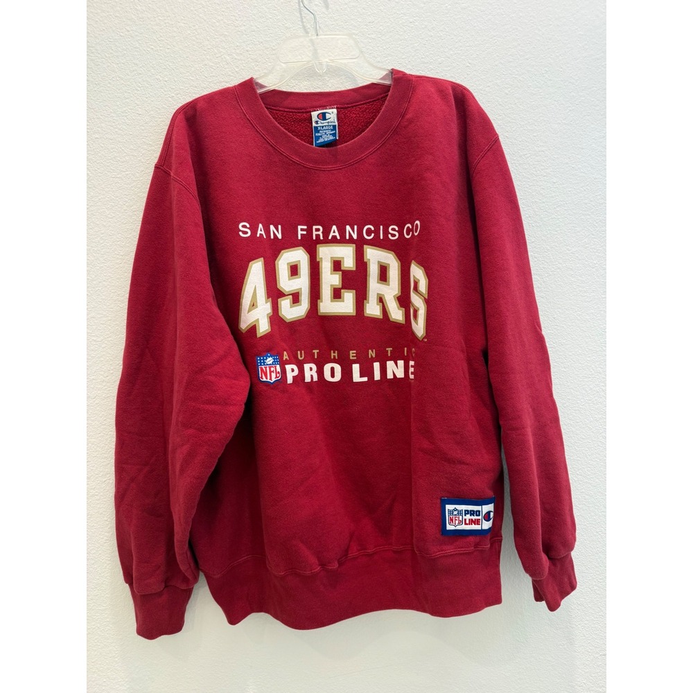 Vintage Champion San Francisco 49ers‎ NFL Pro Line Sweatshirt Red XL